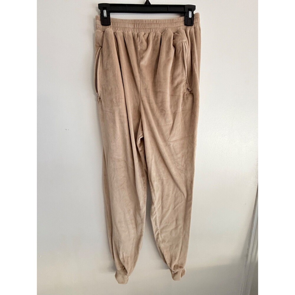 Skims Velour Jogger Lounge Pants Women’s Small Honey Beige Soft Plush Drawstring - Picture 2 of 10